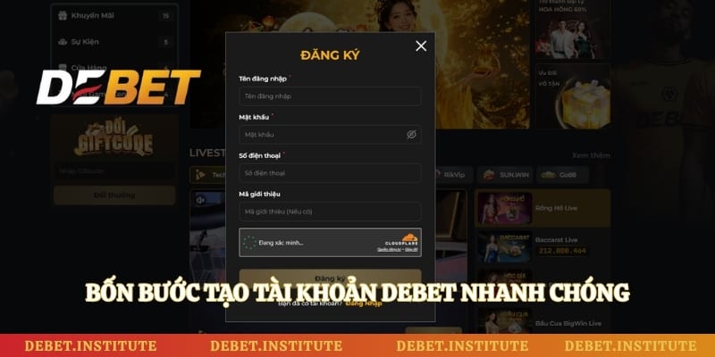 Bốn bước tạo tài khoản Debet nhanh chóng